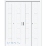 Двойная складная дверь Браво 22 white silk